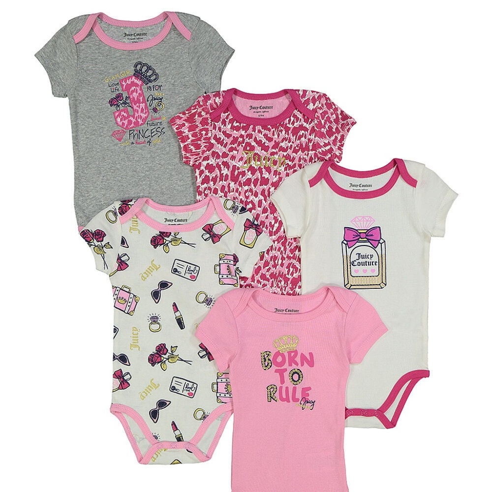 Juicy Couture Baby Girl Bodysuit Set 6-9 Months